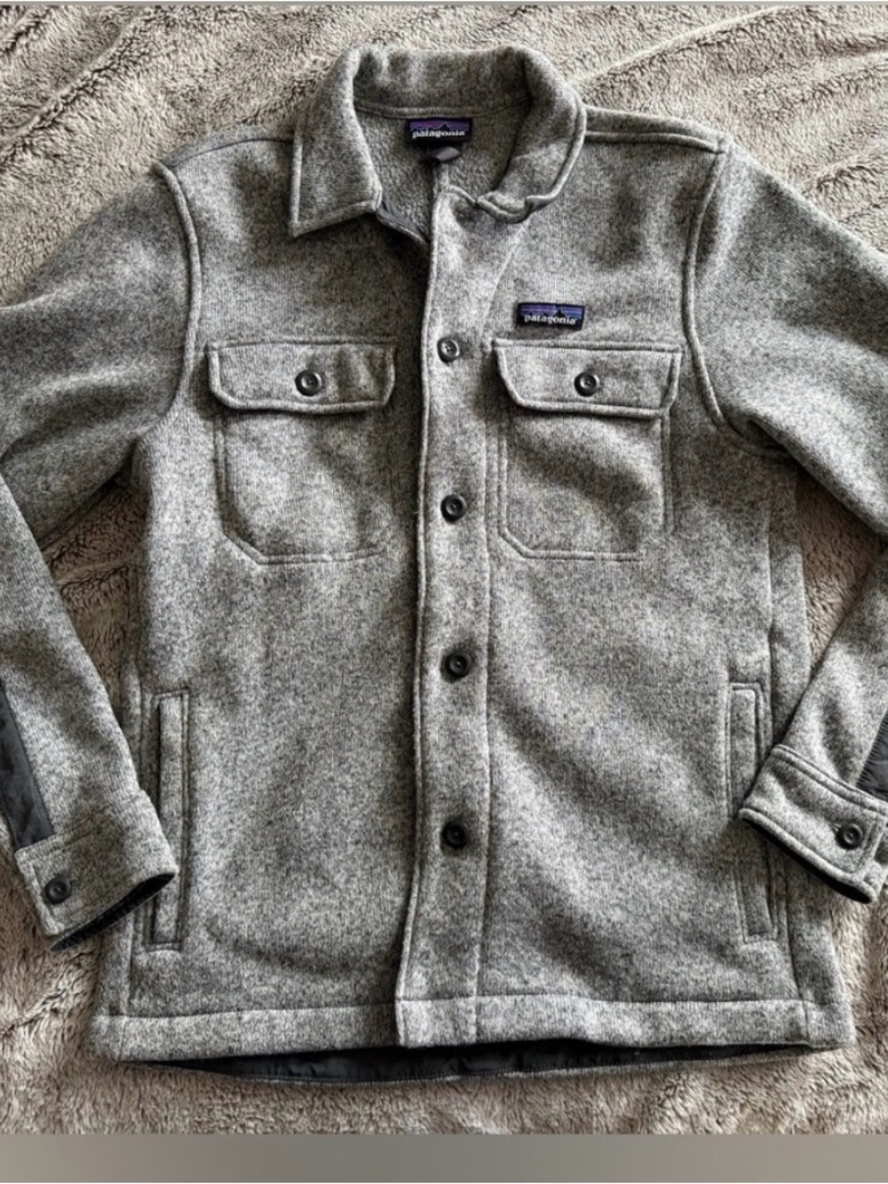 Patagonia Men's Light Gray Wool-Blend Shirt Jacket